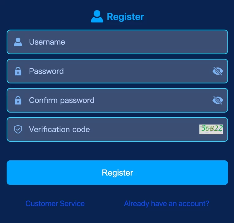 User registering at PINAS88 Casino